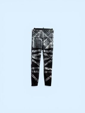 lululemon athletica Black and Gray Brushed-Stripe High-Rise Leggings